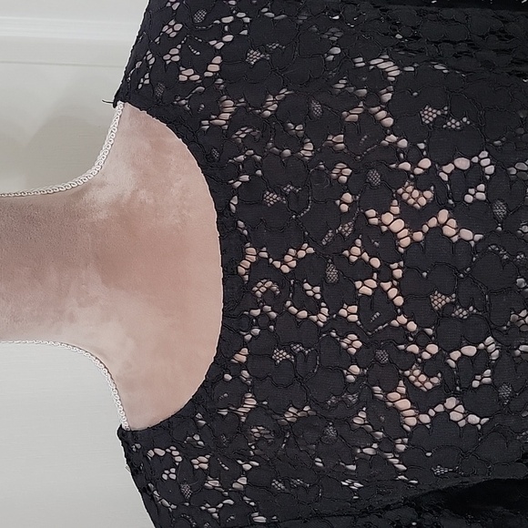 Rafaella Size L Black Lace Overshirt.  Pointed Hem with Frayed Edges. - Picture 2 of 10